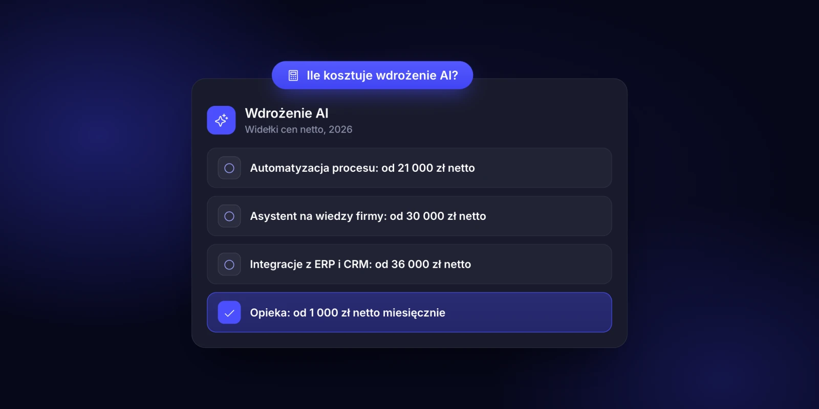 Ile kosztuje wdrożenie AI w firmie w 2026 roku? Ceny i koszty stałe