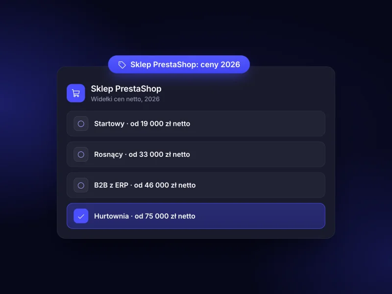 Ile kosztuje sklep internetowy na PrestaShop w 2026 roku
