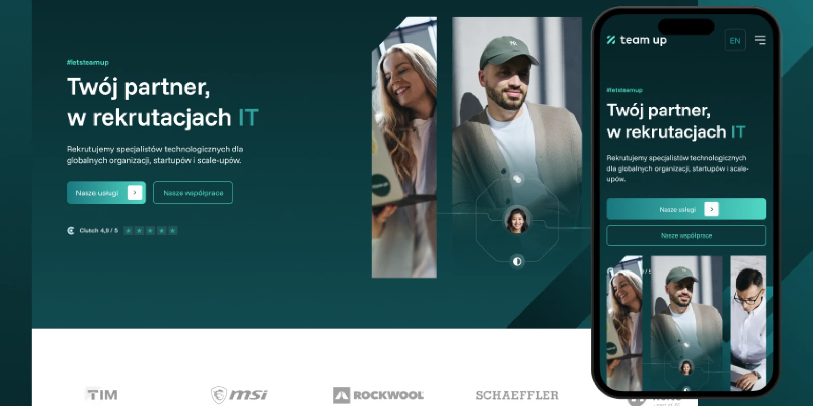 Nowa strona internetowa dla Team Up Recruitment – rekrutacja IT w nowoczesnym wydaniu