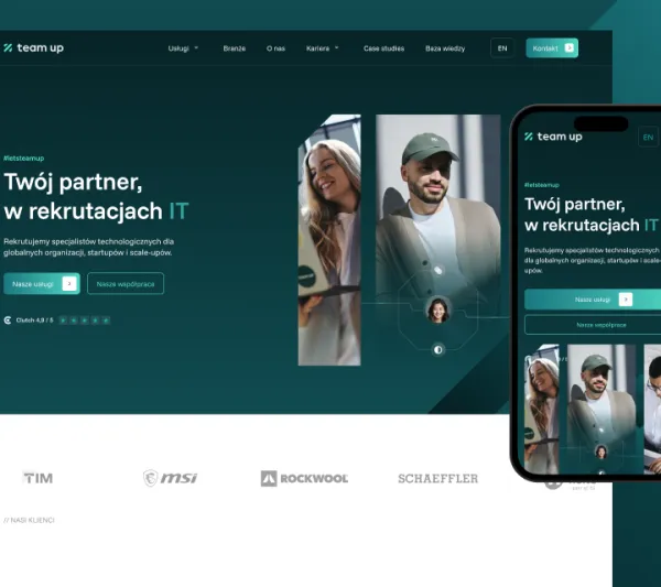 Nowa strona internetowa dla Team Up Recruitment – rekrutacja IT w nowoczesnym wydaniu